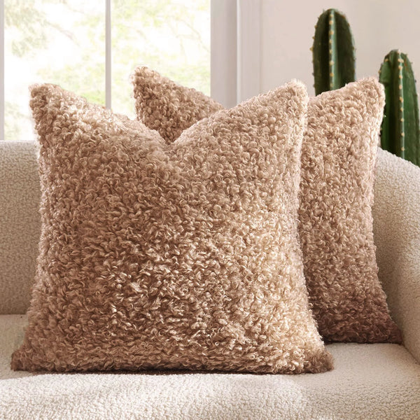 2 Piece Plush Cushion Covers - 8 Colours - 4 Sizes