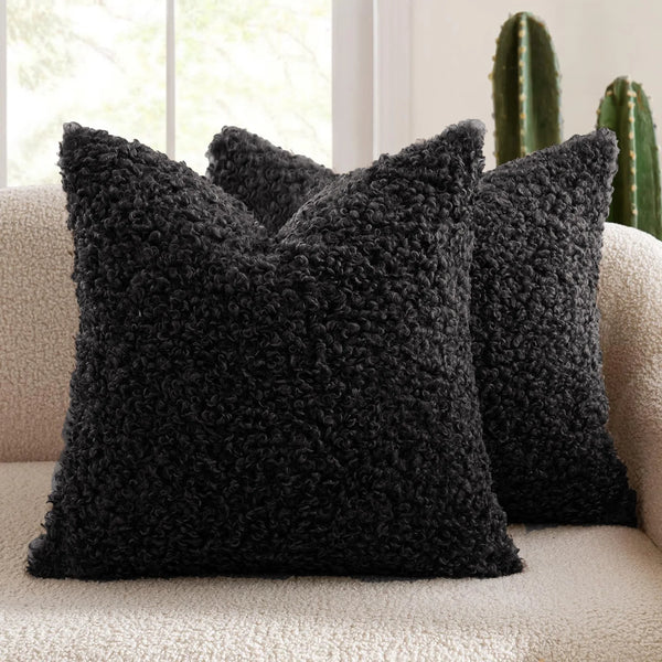 2 Piece Plush Cushion Covers - 8 Colours - 4 Sizes