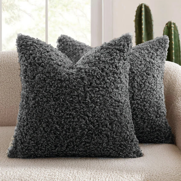2 Piece Plush Cushion Covers - 8 Colours - 4 Sizes