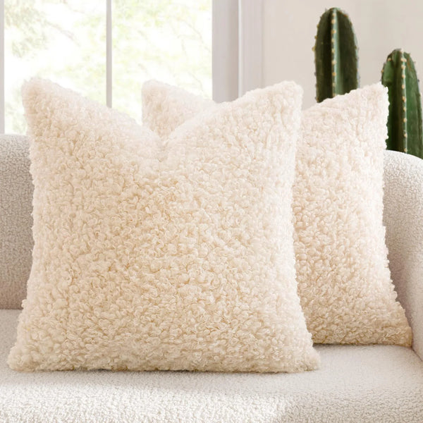 2 Piece Plush Cushion Covers - 8 Colours - 4 Sizes