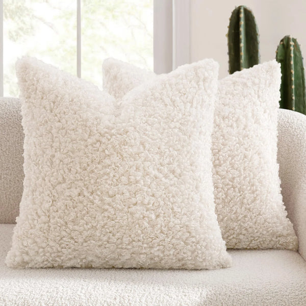 2 Piece Plush Cushion Covers - 8 Colours - 4 Sizes
