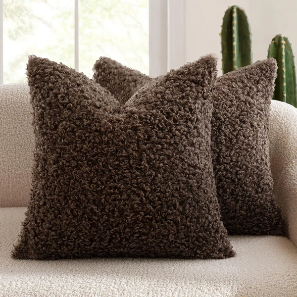 2 Piece Plush Cushion Covers - 8 Colours - 4 Sizes