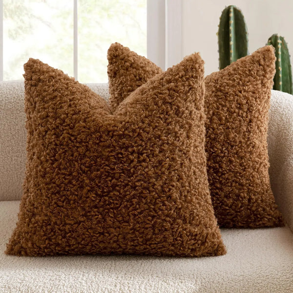 2 Piece Plush Cushion Covers - 8 Colours - 4 Sizes
