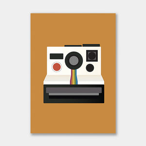 Retro Illustration Polaroid Camera Canvas Art Prints - 7 Sizes