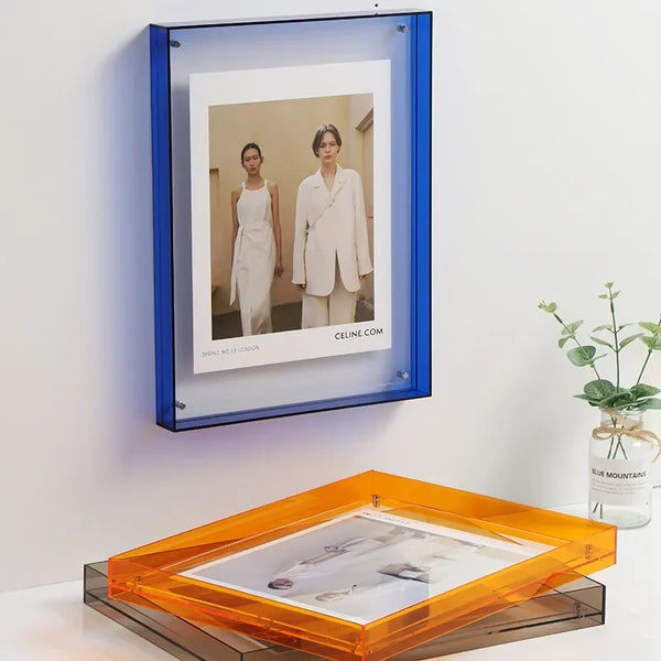 Modern Acrylic Modern Coloured Acrylic Picture Frames - Green, Blue, Yellow, Red, Grey, Orange