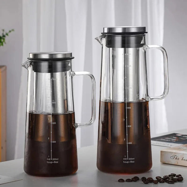 Cold Brew Coffee Maker - 1 & 1.4 Litre - Glass & Stainless Steel