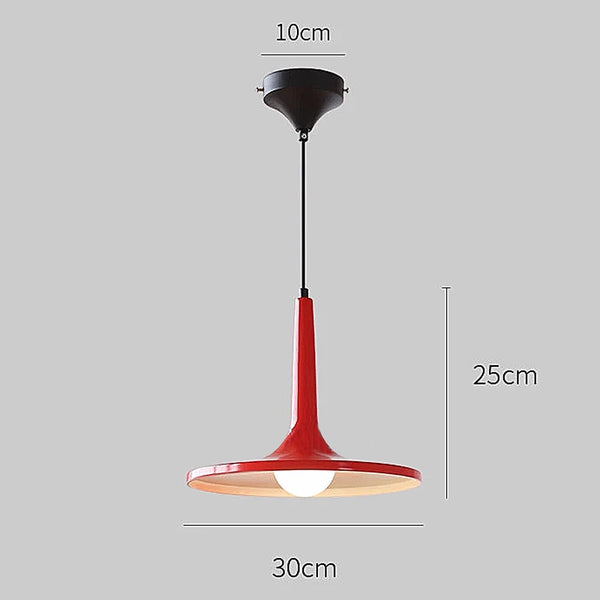 Mid Century Modern Eero Pendant Lights - Red & White