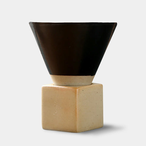 Contemporary Minimalist Stoneware Cone Coffee Cups - 200ml - Black, Beige, Blue, Pink