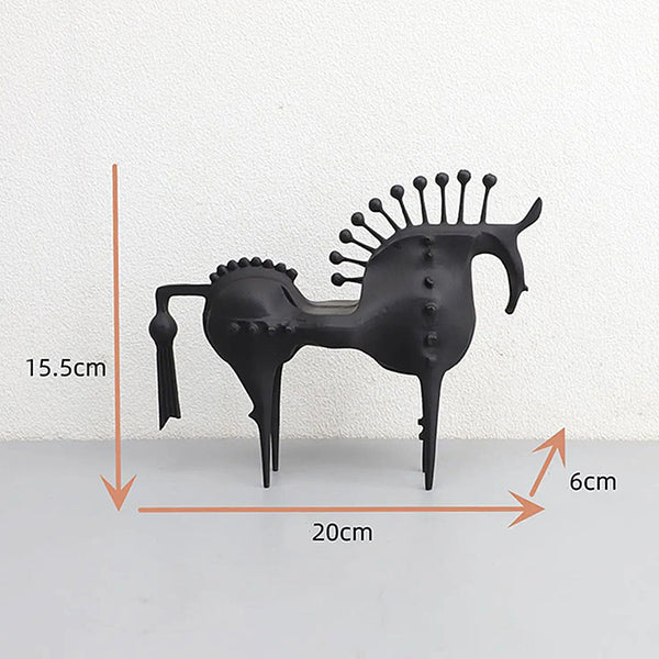 Abstract Black Iron Horse Sculpture - Small & Large