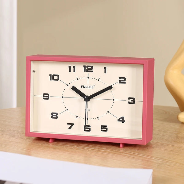 Mid Century Modern Alarm Clock - Black, White & Pink