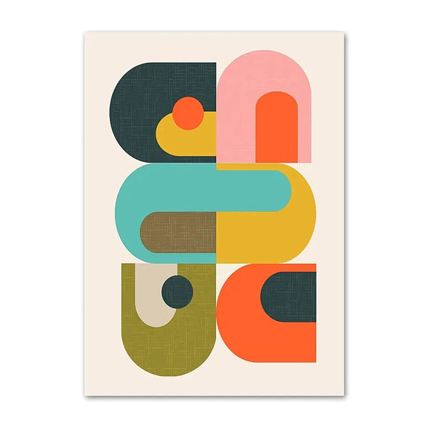 Abstract Colourful Graphic Mid Century Modern Art Prints