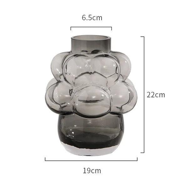 Modern Grey Glass Bubble Vase - Small & Large