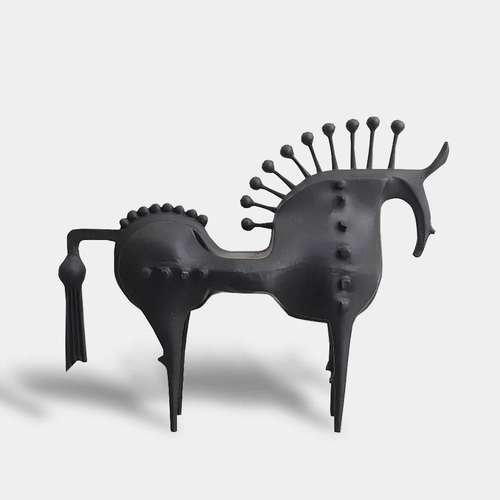 Abstract Black Iron Horse Sculpture - Small & Large