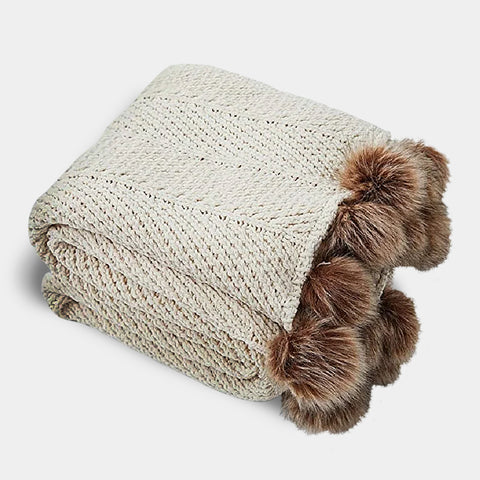 Chunky knit chenille throws