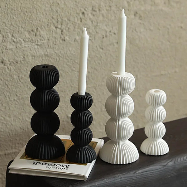 Ceramic ribbed candle holders