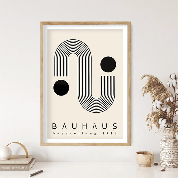 Mid Century Modern Bauhaus Black & White Exhibition Art Prints