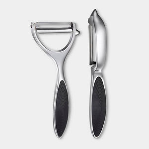 2 Piece Straight & Y Peeler Set - Zinc & Stainless Steel 