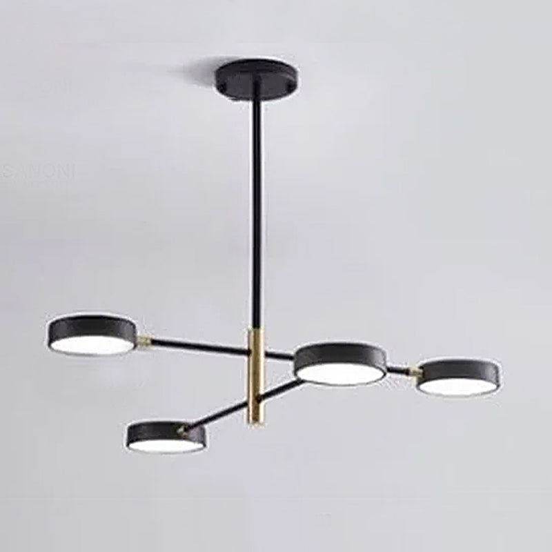 Modern LED Large Spot Chandeliers - Black / White & Gold - 4 & 6 Lights
