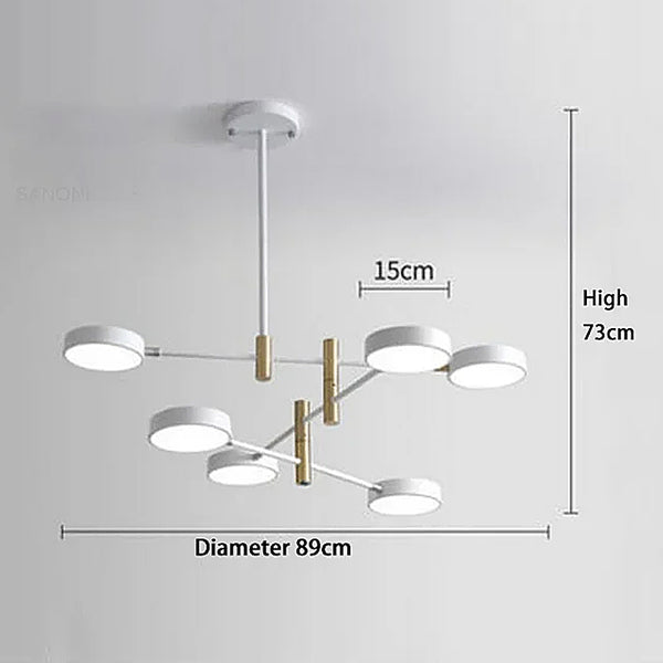 Modern LED Large Spot Chandeliers - Black / White & Gold - 4 & 6 Lights
