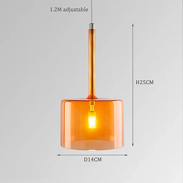 Modern Vetri Glass Pendant Lights - Orange, Red, Grey & Clear - 3 Sizes