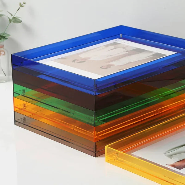 Modern Acrylic Modern Coloured Acrylic Picture Frames - Green, Blue, Yellow, Red, Grey, Orange