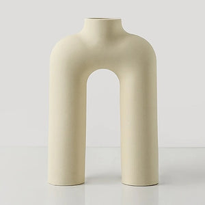 Modern Ceramic Abstract Tube Vases - Vanilla, Pink, Yellow, Green & Brown