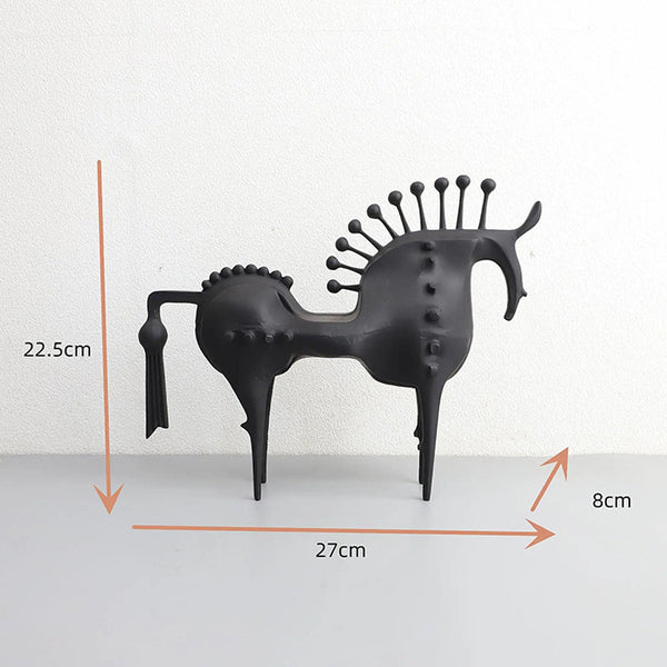 Abstract Black Iron Horse Sculpture - Small & Large