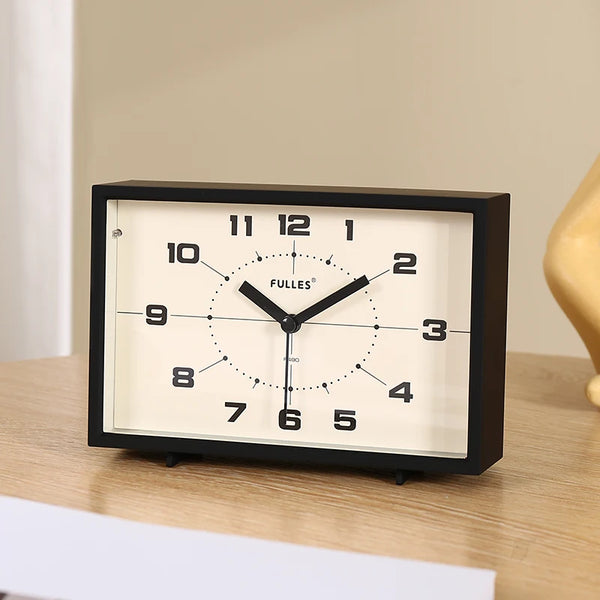 Mid Century Modern Alarm Clock - Black, White & Pink