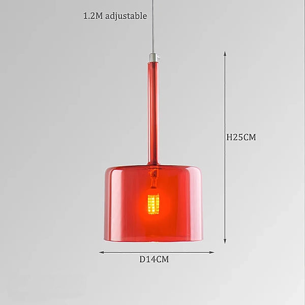 Modern Vetri Glass Pendant Lights - Orange, Red, Grey & Clear - 3 Sizes