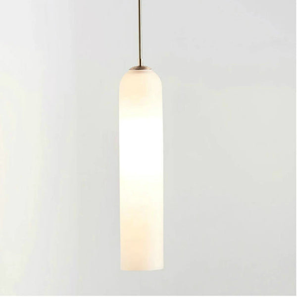 Modern Minimalist Glass Tube Pendant Lights - Green & White