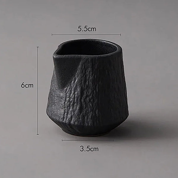 Textured Milk & Gravy Ceramic Jugs - 85ml & 130ml - Black & White
