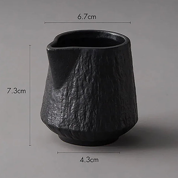 Textured Milk & Gravy Ceramic Jugs - 85ml & 130ml - Black & White