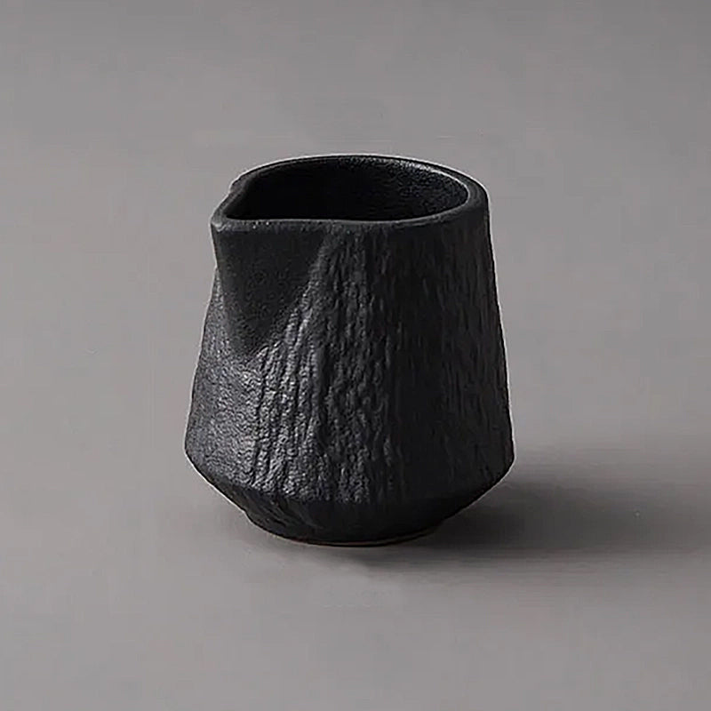 Textured Milk & Gravy Ceramic Jugs - 85ml & 130ml - Black & White
