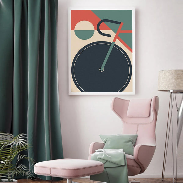 Mid Century Modern Bauhaus Bicycle Canvas Art Print - 7 Sizes