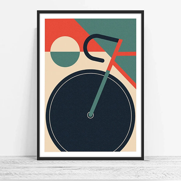 Mid Century Modern Bauhaus Bicycle Canvas Art Print - 7 Sizes