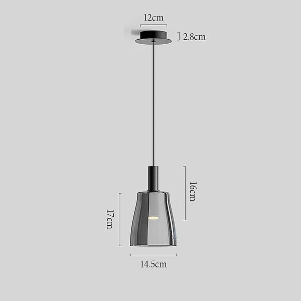 Vetro Glass Pendant LED Lights - Grey & Clear - Small, Medium & Large