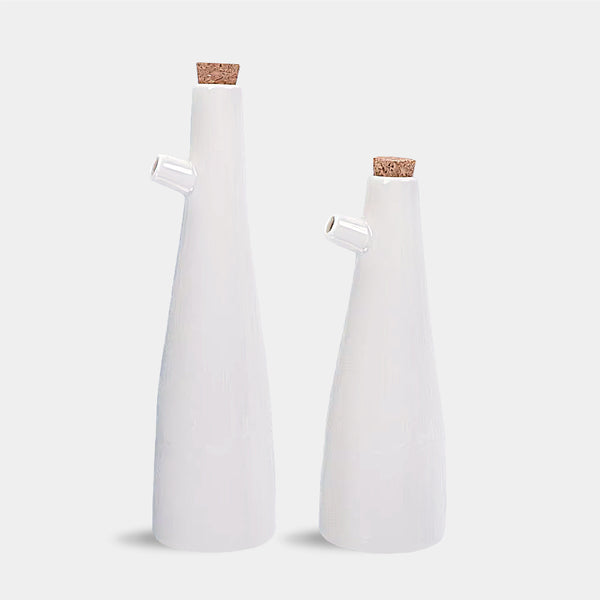 White Ceramic Oil & Vinegar Bottles - 250ml & 330ml