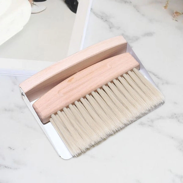 Table Dustpan and Brush Set - Black & White