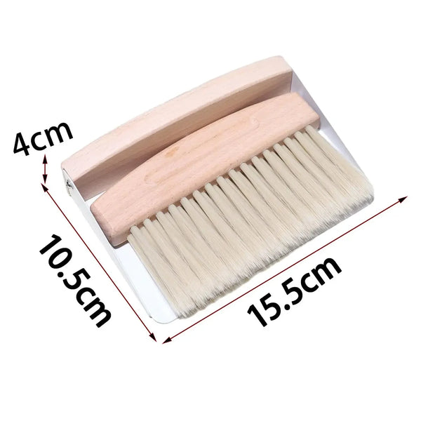 Table Dustpan and Brush Set - Black & White