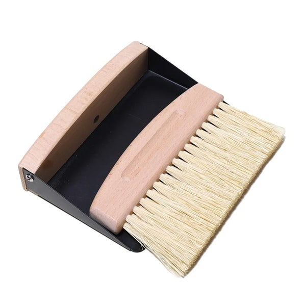 Table Dustpan and Brush Set - Black & White