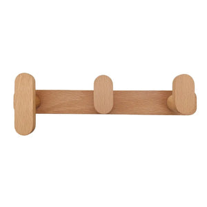 Multi Wooden L Wall Hooks - 3, 4, 5, 6 Hooks - Beech