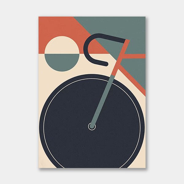 Mid Century Modern Bauhaus Bicycle Canvas Art Print - 7 Sizes