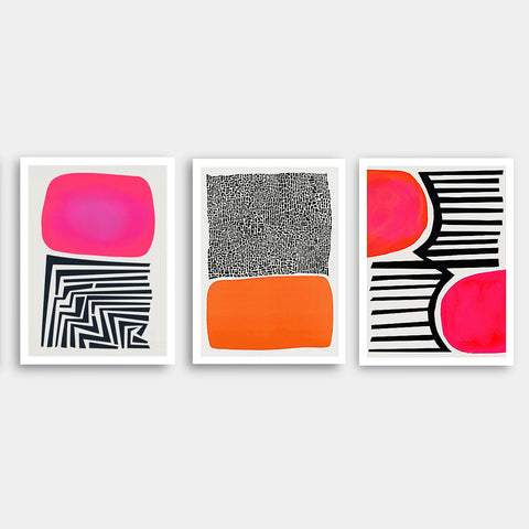 Contemporary Colourful Abstract Radiant Canvas Art Prints - Mid Century Style