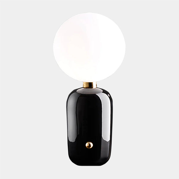 Modern Glass Sphere Table Lamp - Gold & Black - Small & Large