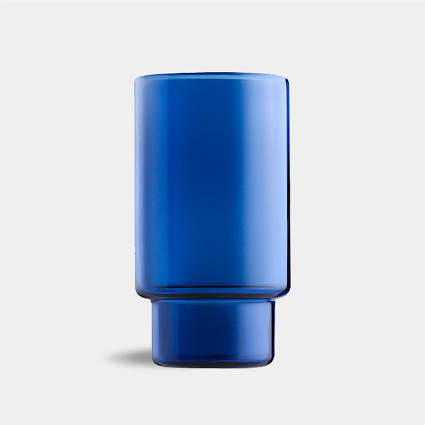 Modern Stylish Geometry Coloured Glass Water Tumblers - 350ml - Grey, Blue, Orange, Clear