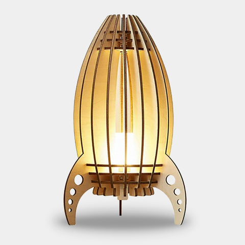 Wooden rocket USB lamp night light for childrens bedroom