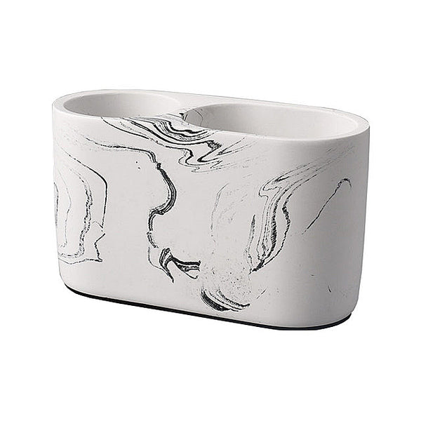 Contemporary Stylish Concrete Desk Top Pen Holder - Pink, Grey, White