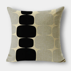 Modern Retro Black and Grey Linen Cushions - 40cm, 45cm & 50cm