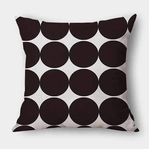 Modern Graphic Black & White Spot Linen Cushions - 3 Colours - 45cm