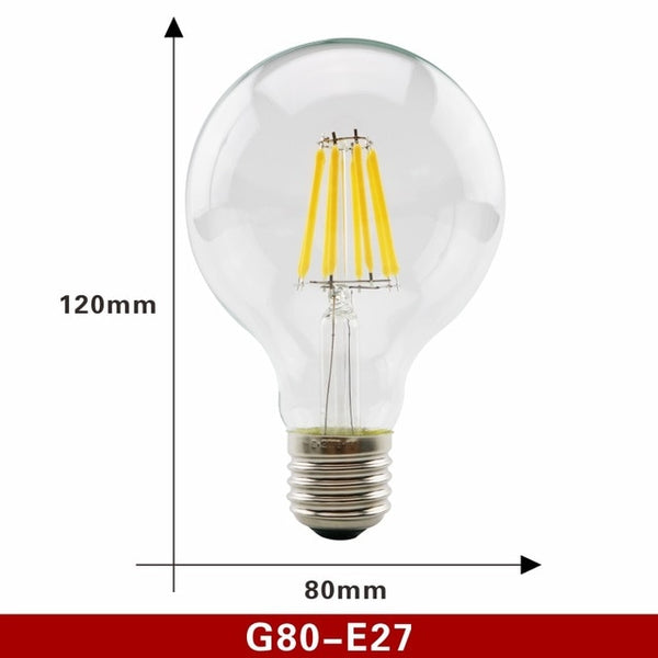 E27 LED Edison Globe Bulbs - G80 G95 G125 - 2, 4, 6 & 8 Watt
